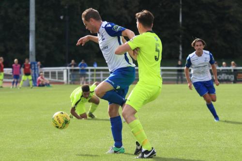 Enfields Liam Hope (L) and Bedfords Ollie Swain