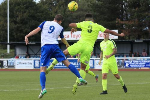 Enfields Liam Hope and Bedfords Jordan Jarrold (3) and Craig Daniel