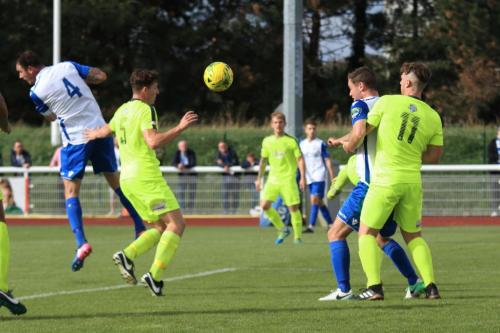 Enfields Matt Johnson (L) and Liam Hope and Bedfords Ollie Swain and Ben Ford (L)