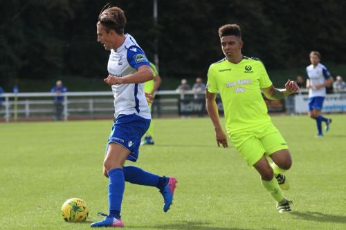 Enfields Sam Youngs (L) and Bedfords Jordan Jarrold