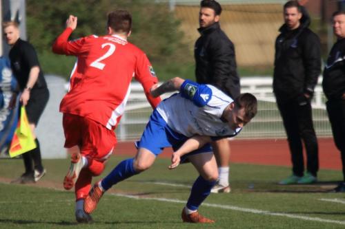 Carshaltons Bobby Price (L) and Enfields Sam Chaney