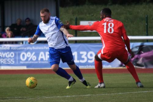 Enfields Billy Bricknell (L) and Carshaltons Daniel Pappoe