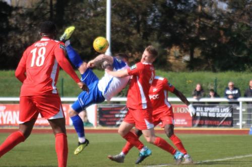 Enfields Billy Bricknell tries an overhead kick