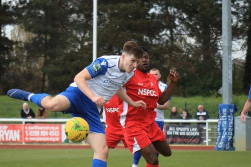 Enfields Josh Davison (L) and Carshaltons Paris Hamilton-Downes