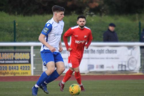 Enfields Josh Davison (L) and Carshaltons Tommy Bradford