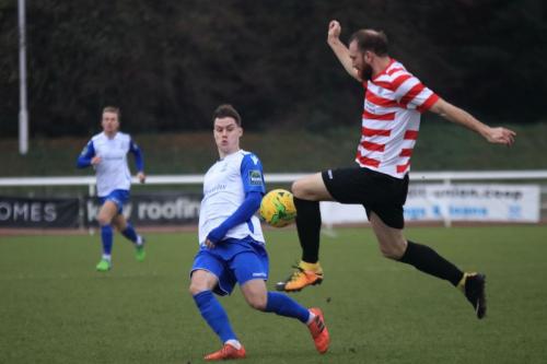 Enfields Sam Chaney (L) and Kingstonians Jay Gassonx