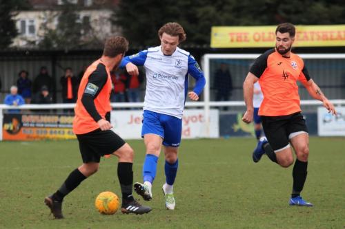 Enfields Mickey Parcell and Tonbridges Jack Parter (L) and Joe Turner