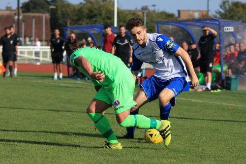 Enfields Bilal Sayoud (R) and Dorkings Jerry OSullivan