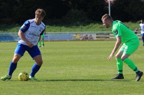 Enfields Lewis Taaffe (L) and Dorkings Tom Richards