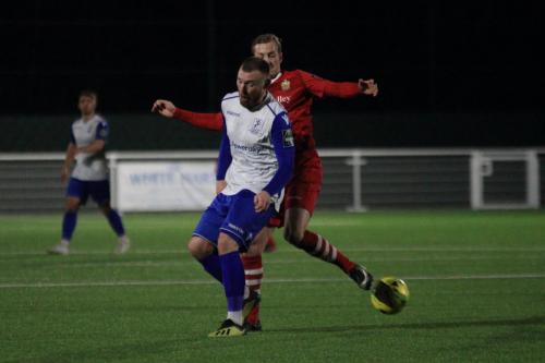 Enfields Billy Bricknell (L) and Hornchurchs Ronnie Winn