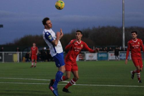 Enfields Matt Johnson (L) and Hornchurchs George Saunders
