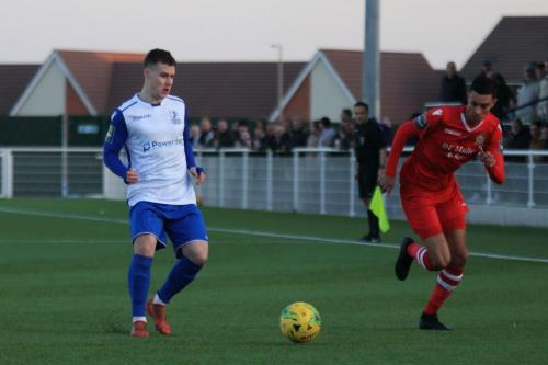 Enfields Sam Chaney (L)  and Hornchurchs George Saunders