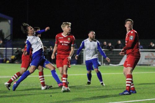 Enfields Sam Youngs (white, L) shoots