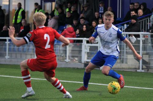 Hornchurchs Alex Bentley (L) and Enfields Joe Payne