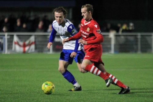 Hornchurchs Ronnie Winn (R) and Enfields Mickey Parcell