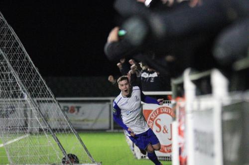 Sam Chaney celebrates his goal