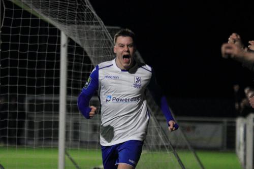 Sam Chaney celebrates his goalx