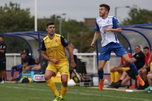 Hornchurchs Sean Marks (L) and Enfields Bilal Sayoud