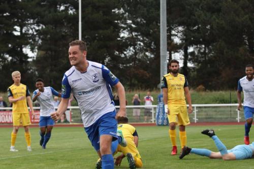 Liam Hope celebrates his goal