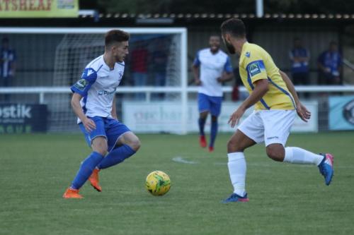 Enfields Bilal Sayoud (L) and Stortfords Chris Gregan
