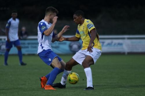 Enfields Bilal Sayoud (L) and Stortfords Ryan Charles