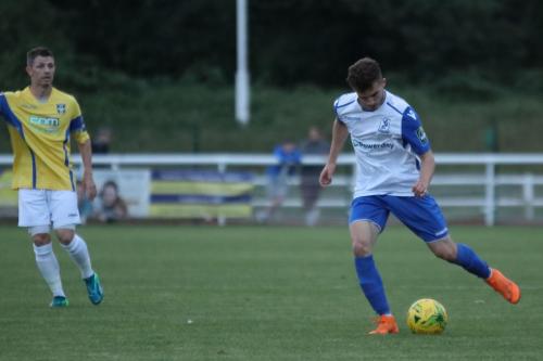 Enfields Bilal Sayoud (R) and Stortfords Jamie Cureton