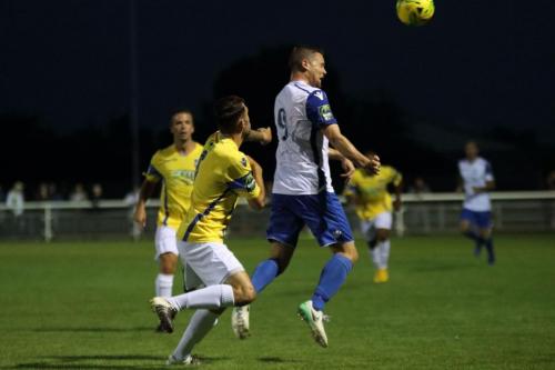 Storfords Sam Robbins (L) and Enfields Liam Hope