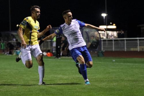 Stortfords Sam Robbins (L) and Enfields Brandon Adams