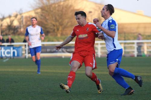 Folkestones Johan ter Horst (L) and Enfields Sam Youngs