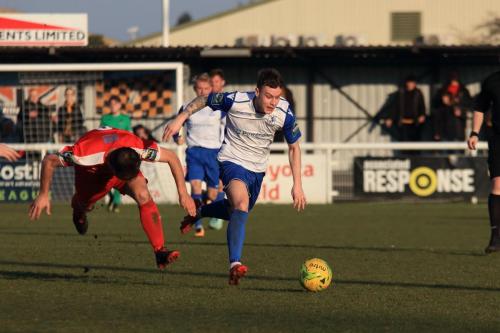 Folkestones Michael Everitt (L) and Enfields Sam Chaney