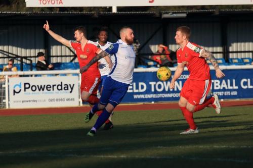 Folkestones Michale Everitt (L) and Finn OMara and Enfields Billy Bricknell