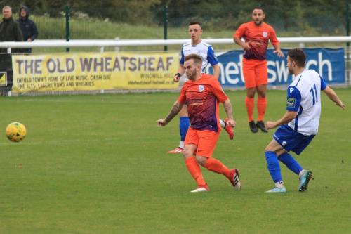 Enfields Bilal Sayoud (R) and Wares Jack Devaney