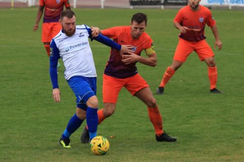Enfields Billy Bricknell (L) and Wares Gareth Madden