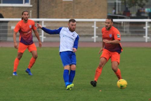 Enfields Billy Bricknell and Wares Leigh (L) and Louis Rose
