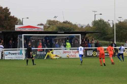 Enfields Billy Bricknell opens the scoring from the penalty spot