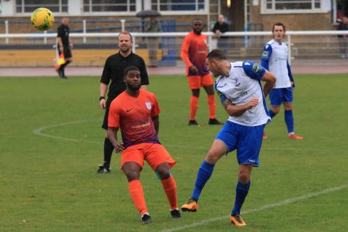 Enfields Matt Johnson (R) and Wares Josh Oyibo