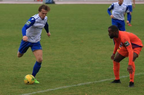 Enfields Mickey Parcell (L) and Wares Albert Adu