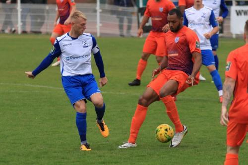 Enfields Ryan Blackman (L) and Wares Junior Brown