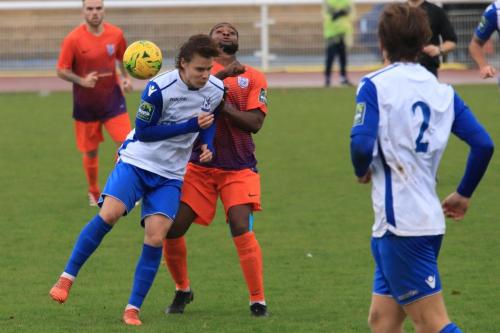Enfields Sam Chaney (L) and Wares Josh Obiyo