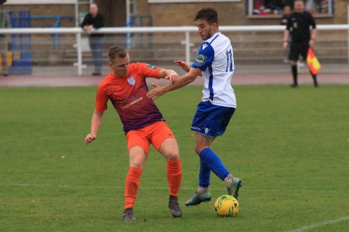 Wares Billy Baird (L) and Enfields Bilal Sayoud