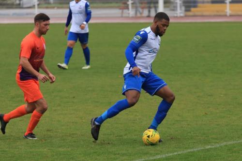 Wares Harley Haag (L) and Enfields Taofiq Olomowewe