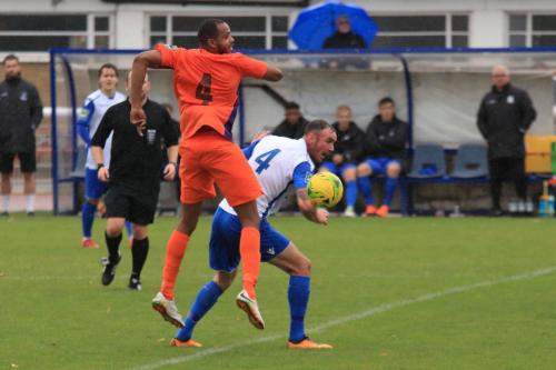 Wares Junior Brown (L) and Enfields Matt Johnson