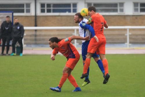 Wares Leigh Rose (L) and Gareth Madden and Enfields Billy Bricknell