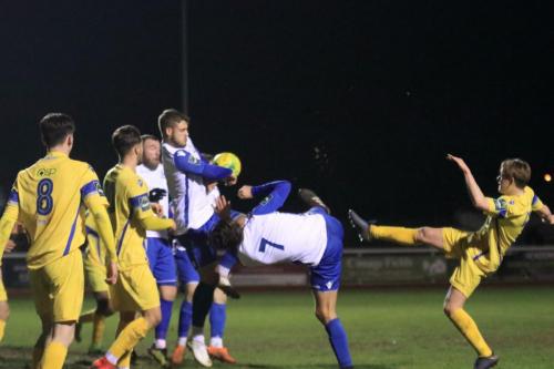 Enfields Sam Youngs (7) shoots but hits teammate Dan Rumens