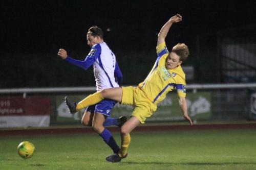 Enfields Sam Youngs (L) and Stortfords Alex Warman