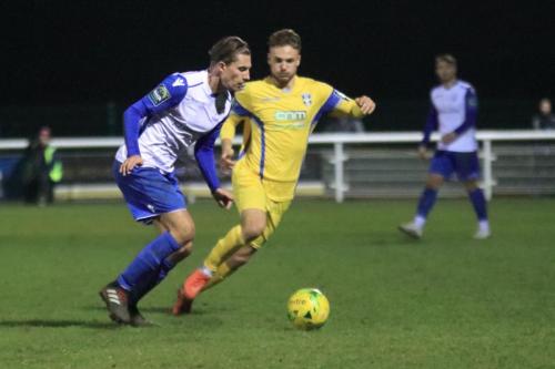Enfields Sam Youngs (L) and Stortfords Ben Worman