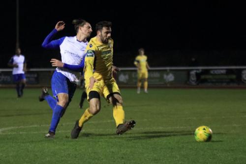 Enfields Sam Youngs (L) and Stortfords Sam Robbins