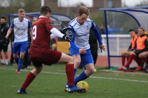 Bognors Bradley Lethbridge (L) and Enfields Aaron Greene