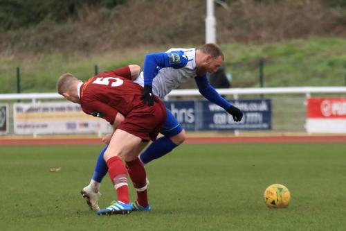 Bognors Chad Field (L) and Enfields Billy Bricknell