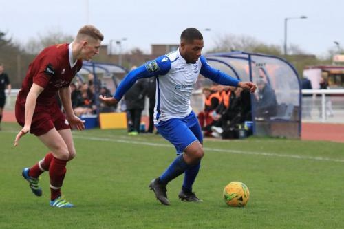 Bognors Chad Field (L) and Enfields James Mulley